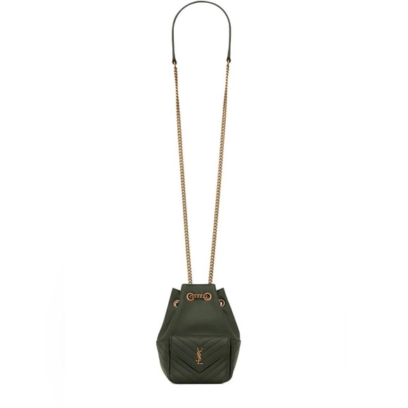 Saint Laurent Mini Joy Matelassé Leather Bucket Bag in 
Light Musk Green 1950$ - Picture 14 of 17